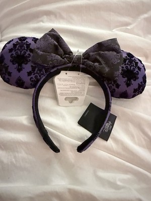 Disney Parks  Haunted Mansion Purple Wallpaper Ears Headband NEW