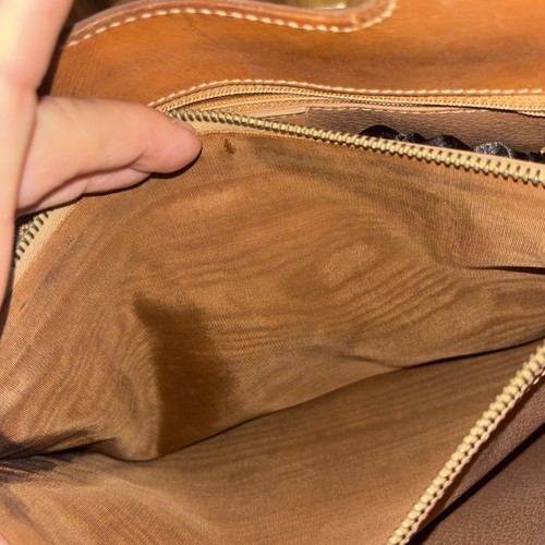 CELINE Leather Handbag Brown Macadam Structured Top Handle Vintage Elegant - Picture 12 of 17