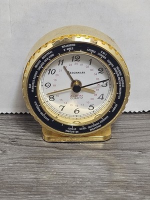 NEW! Vintage Benchmark Quartz Travel Alarm Clock *FREE SHIPPING*