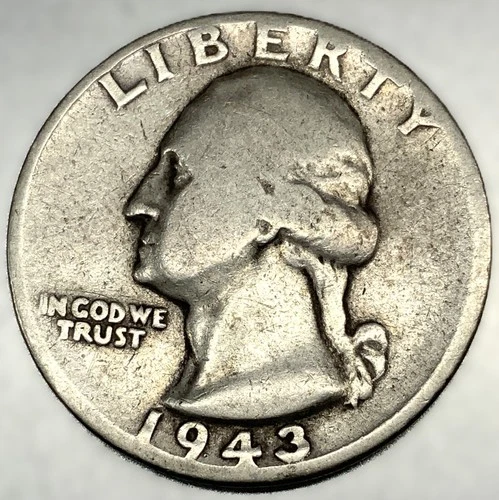 1943 P Washington 90% Silver Quarter Circulated Condition 25c US Coin - 2869