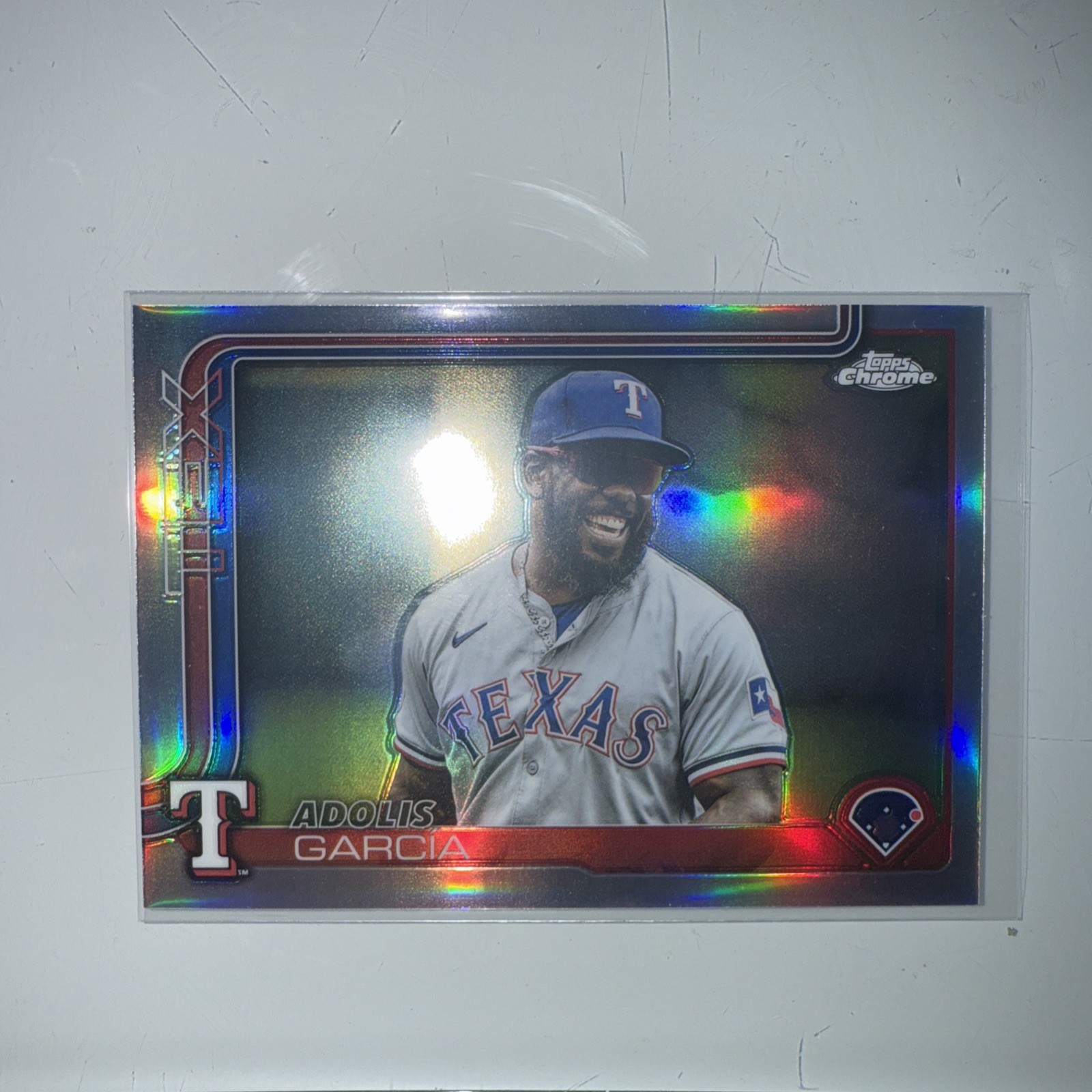 Adolis Garcia ~ 2025 Topps Chrome ~ Variation Short Print SP Refractor #293