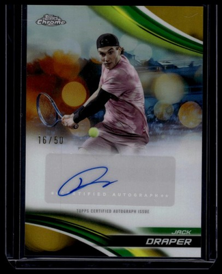 #ad 2025 Topps Chrome #CA JDR Jack Draper Chrome Autographs Gold Refractor # 50 $39.99