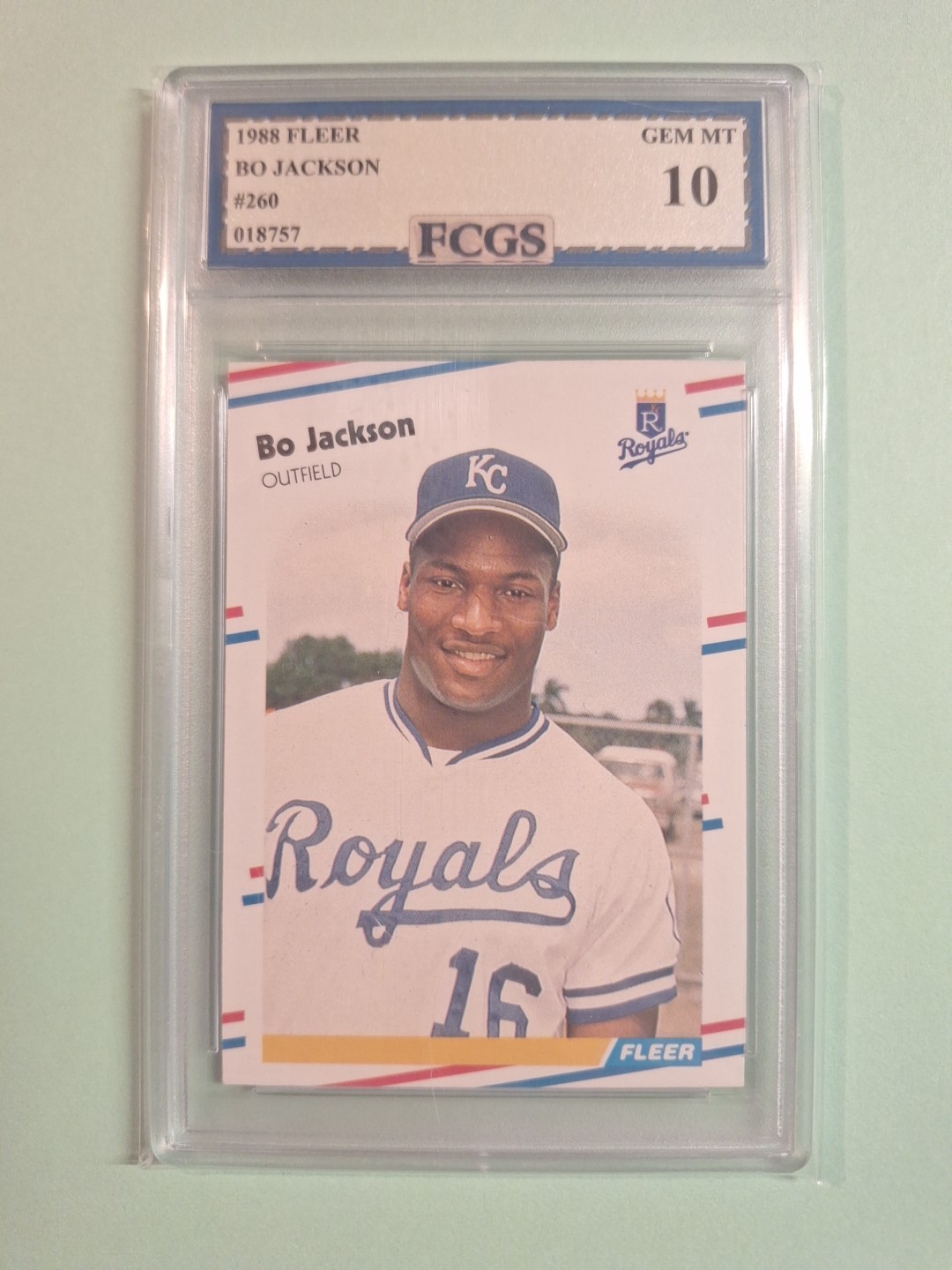 1988 Fleer #260 Bo Jackson FCGS 10 GEM MINT PSA 10 Equilivant