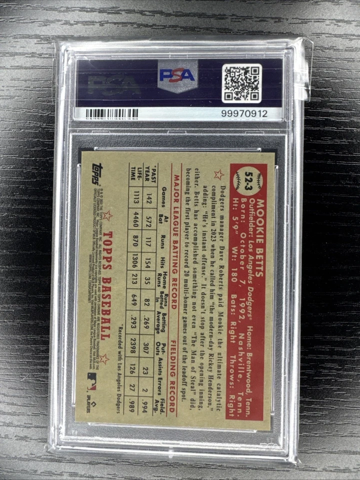 2023 Topps Chrome Baseball Lids Psa 10 Gem Mint #52-3 Mookie Betts Orange /25 - Image 4 of 4