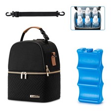 Breastmilk Cooler Bag with Ice Pack Fits 6 Baby Bottles up to 9 Ounce, Breast...