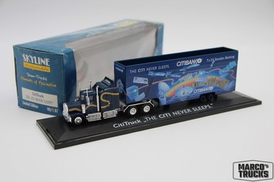 Skyline Miniature models Kenworth W900B Semitrailer  Citibank  1:87 /H16726-1