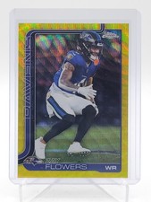 ZAY FLOWERS 2025 TOPPS CHROME YELLOW WAVE REFRACTOR #22 /275 RAVENS Q4588