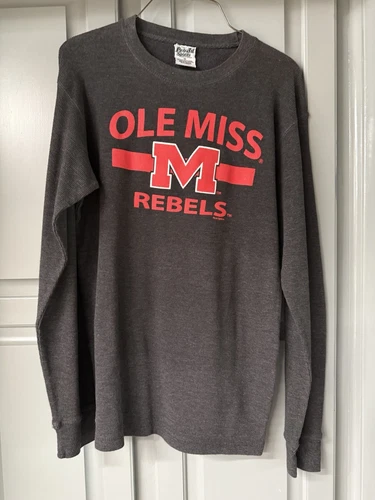 Ole Miss Rebels Long Sleeve Thermal Shirt Mens Medium Worn Once