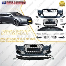 Complete Front Bumper Kit For 2012-2015 Audi A6 S6 Upgraded To RS6 Sport Style