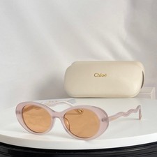 Chloe CH0088S Unisex Oval Sunglasses Pink Frame Tan Lens 55  19-145