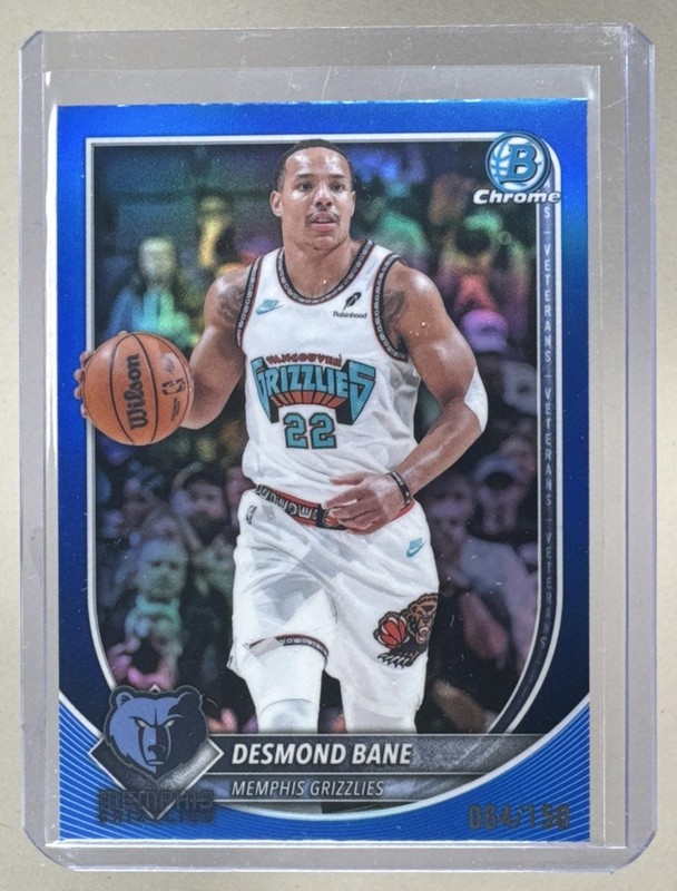 Desmond Bane 2025 Bowman #BCV-138 Blue Refractor Chrome /150