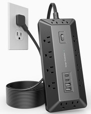 16 in 1 Surge Protector Power Strip with 4 USB 2 USB C and 12 AC Outlets Ex...