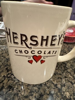 Hershey's Chocolate Ceramic LrgeMug Hot Choco Coffee W/ Hearts  Valentines Day 