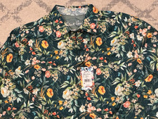 NWT Men's XL Robert Graham Shirt GATLIN Green Multicolor Floral Classic Fit 198