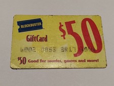 Vintage Blockbuster Yellow Gift Card Has Wear No Value Collector Only