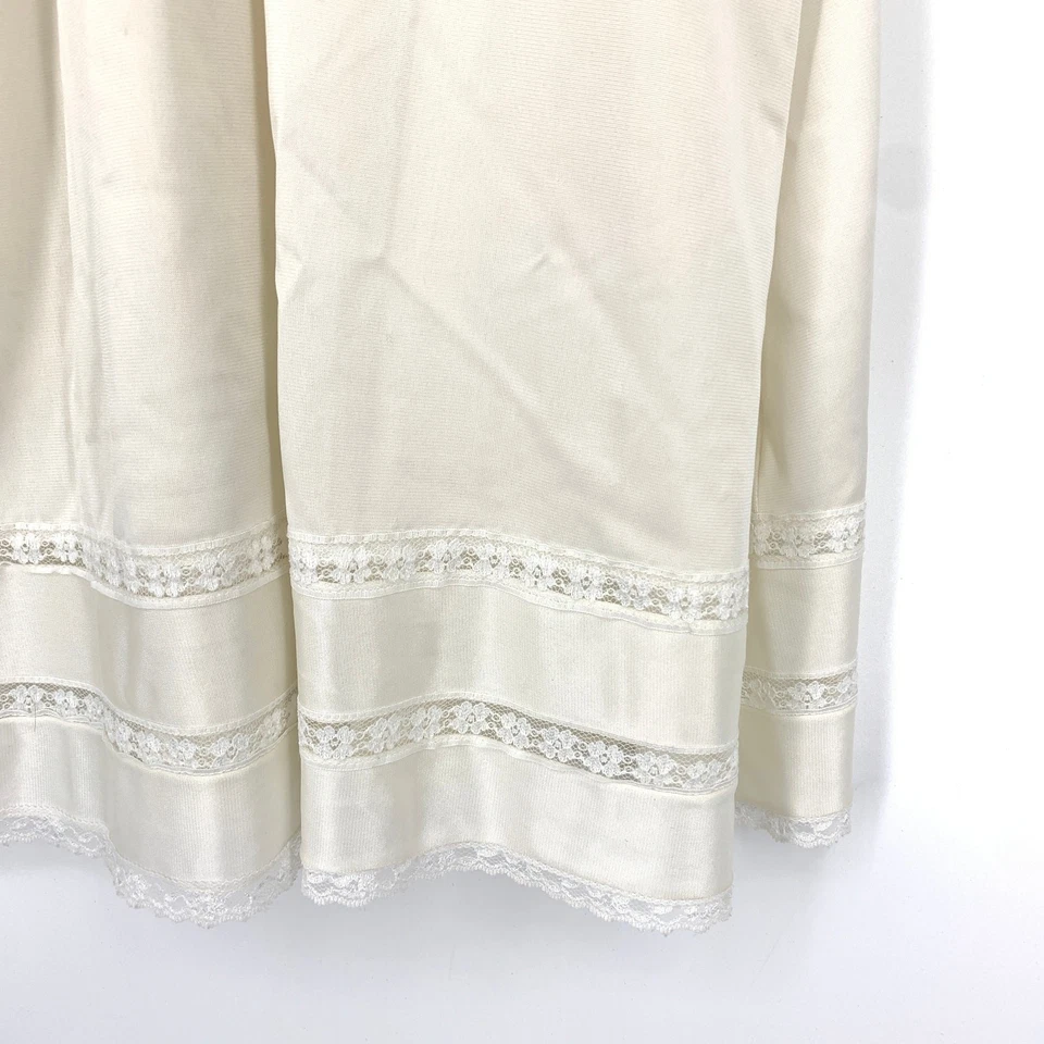 Vintage Adonna Creme Chinelo de Nylon com Acabamento de Renda Inserção Feminino Tamanho 38 Grande  - Imagem 4 de 4