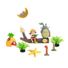 Totoro Aquarium Decor Set with Pineapple House & Floating Moon -Artificial Plant
