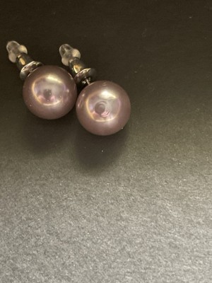 ausgefallene Ohrringe Nägel Perle Mauve Grau 1 cm Durchmesser