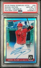 2018 Panini Rated Rookie Signatures Shohei Ohtani #RRS-SO CRLN.BLUE /15 PSA 10