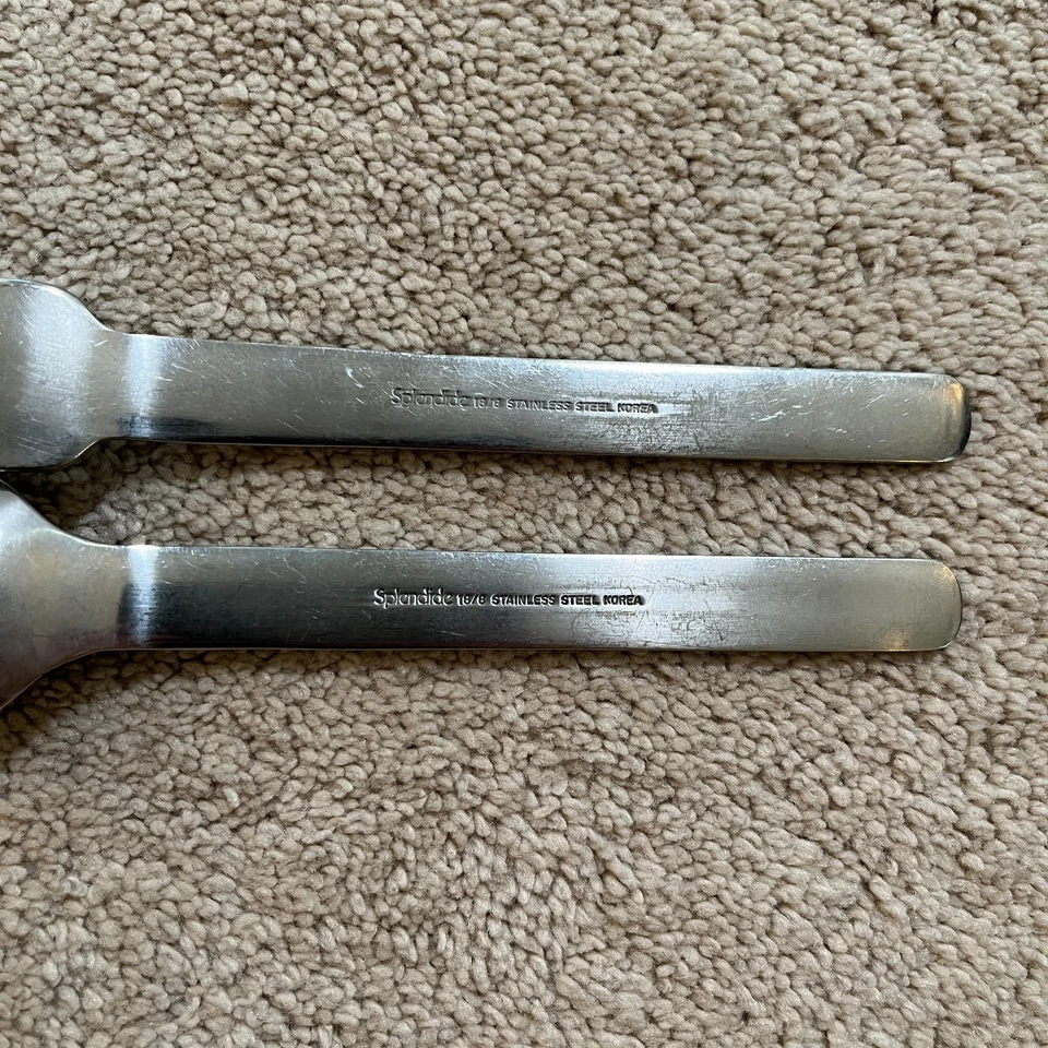 Splendide BLIZZARD Dinner Fork Spoon Set 7 1/2" KOREA Stainless Flatware - Image 4 of 4