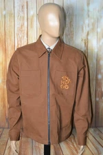 Hugo Boss Men Cotton Spandex Full Zipper Light Weight Brown Jacket Sz L