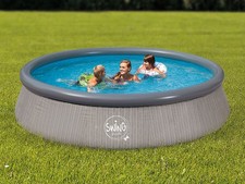 Quick-Up-Pool Set Rattanoptik 3,66 x 0,91 m Planschbecken Rundpool …