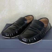 D&G Dolce & Gabbana Black Leather Driver Loafers Men’s EU 41.5 Made In Italy