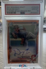 2021 Bowman- Chrome Draft Pick Auto Doug Nikhazy #CDA-DN Orange Refractor /25 