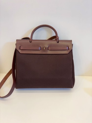 Hermes Herbag 31 Brown Leather Canvas Gold Hardware Pre-Owned - Picture 4 of 23