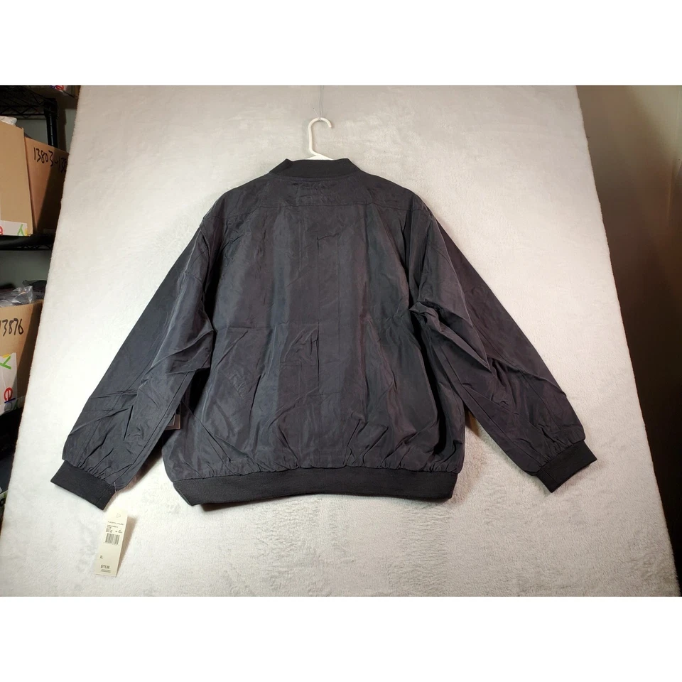 Nicklaus 高尔夫夹克男式 XL 黑色 100% 真丝防水 1/4 拉链全新带标签 175 美元 — 第 2/4 张图片