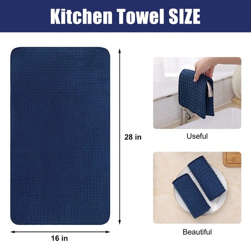 Premium Microfiber Waffle Weave Kitchen Towels, 16 x 28 Inch Ultra Absorbent ... - Picture 2 of 6