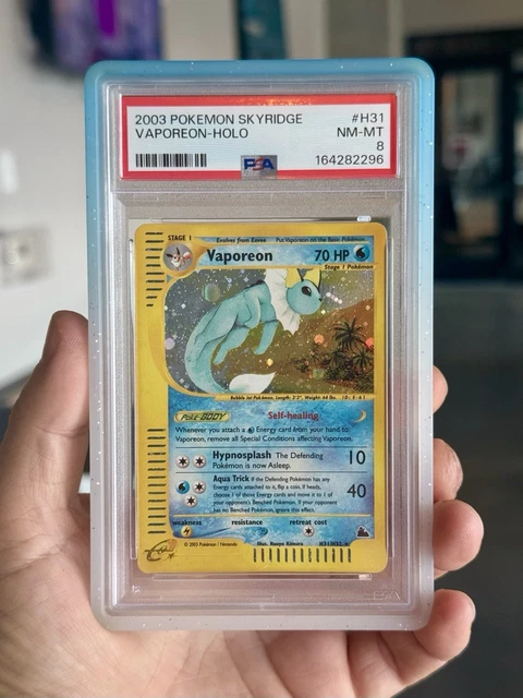 2003 Pokemon Skyridge Vaporeon Holo H31/H32 PSA 8 English Vintage