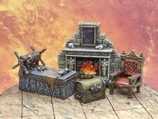 Pro Quality Hand Painted Official HeroQuest Furniture Etc