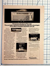 Vintage 1980s Panasonic The Link Portable Computer Print Ad Ephemera