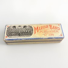 MINTY Vintage Hohner Marine Band Harmonica No. 1896 Key of G - Original Box