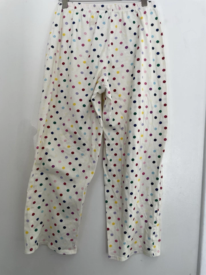 Nautica Women's Colorful Rainbow Polka Dot Cotton Adjustable Sleepwear Cream S - Image 4 of 4