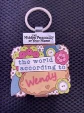 The World According To Wendy Minibook Keychain Personality of your Name
