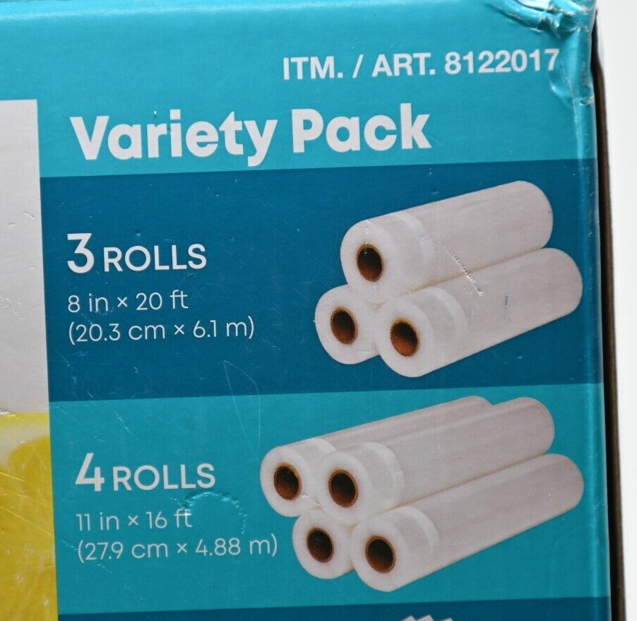 Kirkland Signature Vacuum Sealing Roll Assortment Variety Pack Open