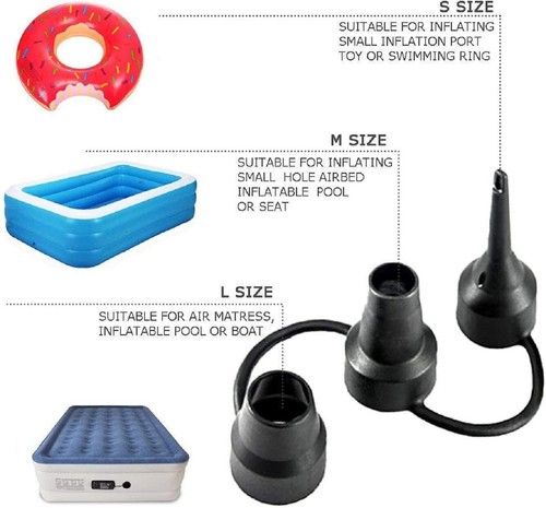 Bomba De Aire Inflador Electrico Portatil Para Colchones Piscina Conexion Doble - Picture 4 of 12