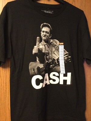 Johnny Cash (Middle Finger) Black Shirt