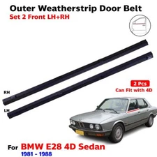 Weatherstrip Door Belt Out Front Fits BMW E28 4D SED 1981-88 Beltline Seal Set 2