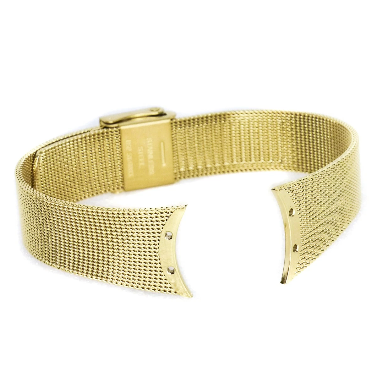 Skagen Watchband in Yellow Gold ? Steel Mesh Replacement Strap 16MM New In Box‎ Replacement Watch Band for Skagen Unisex Watches with Screw  main image 3