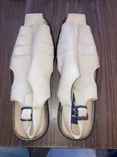 Majestic Collection Slip On Leather Sandal Men's 11 Beige