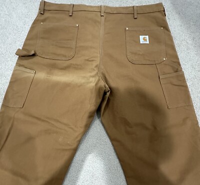 Vtg Carhartt Double Knee Duck Canvas Pants Men's Sz-48x32 Made In