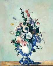 12609.Room Wall Poster.Interior art design.Paul Cezanne painting.Rococo Vase