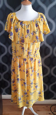 Lemon & Purple Floral Midi Dress Size 22 - Please Read Description
