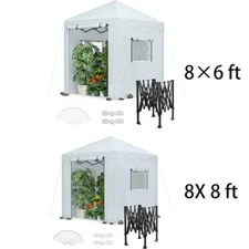 WORKPRO Portable 8'x 8'/8'x6' Walk-in Greenhouse Instant Pop-up Gardening Houses