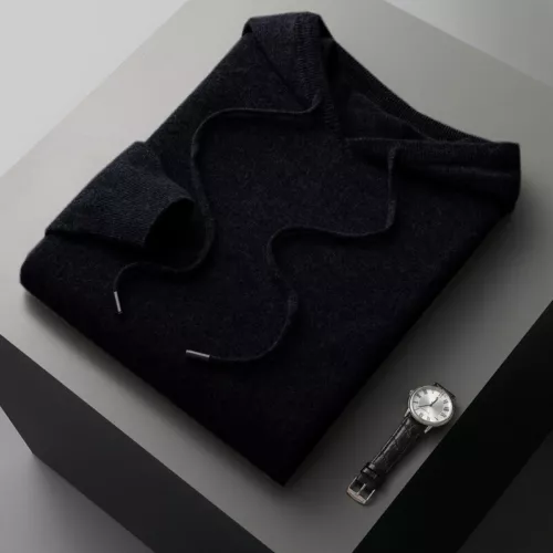 Hombres 100% Lana Suéter con Capucha Color Sólido Cachemira Sudadera con Capucha Cálida Sudadera - Imagen 15 de 28
