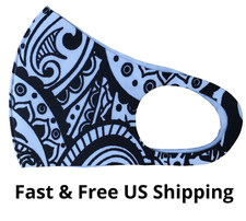 Fashion 3D Face Mask Washable Reusable Light Stretch Fabric Abstract Art Design