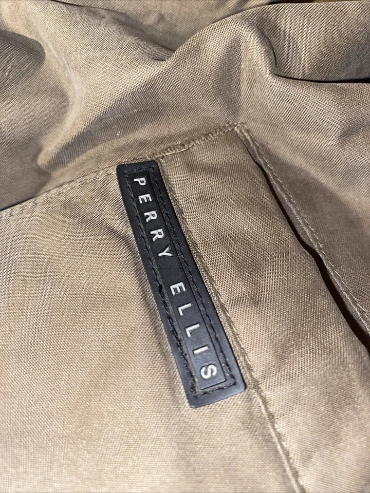 Perry Ellis Portfolio Microfiber Full Zip Long Sleeve Brown Jacket Size 2XL - Image 2 of 4